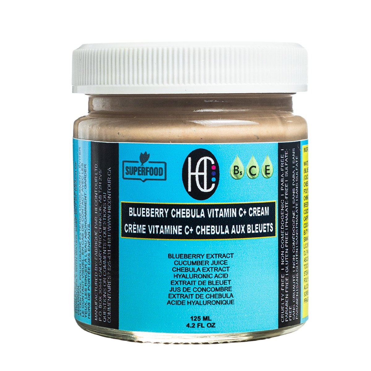 Blueberry-Chebula-Cream1.jpg Blueberry Chebula Vitamin C+ Face Cream – Daily Anti-Aging, Brightening & Hydrating Moisturizer | Fresh Blueberry, Cucumber & Chebula Extract + Hyaluronic Acid + Vitamins B5, C & E | 125mL - Image 1