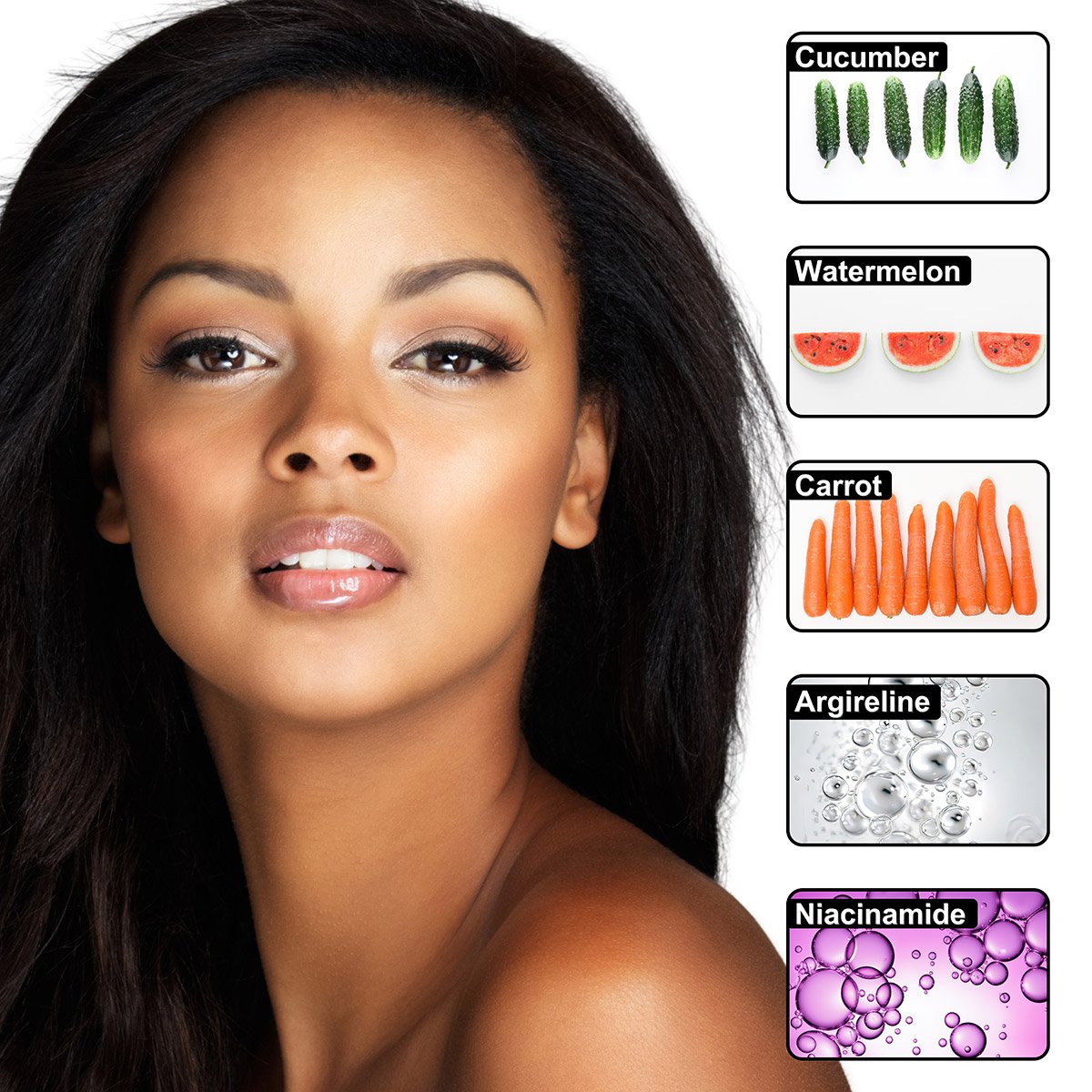 anti-aging-mask-img3.jpg Anti-Aging Face Mask – Weekly Rejuvenating Treatment | Fresh Cucumber, Watermelon & Carrot Juice + Argireline + Niacinamide (Vitamin B3) + Vitamin E | 125mL - Image 3