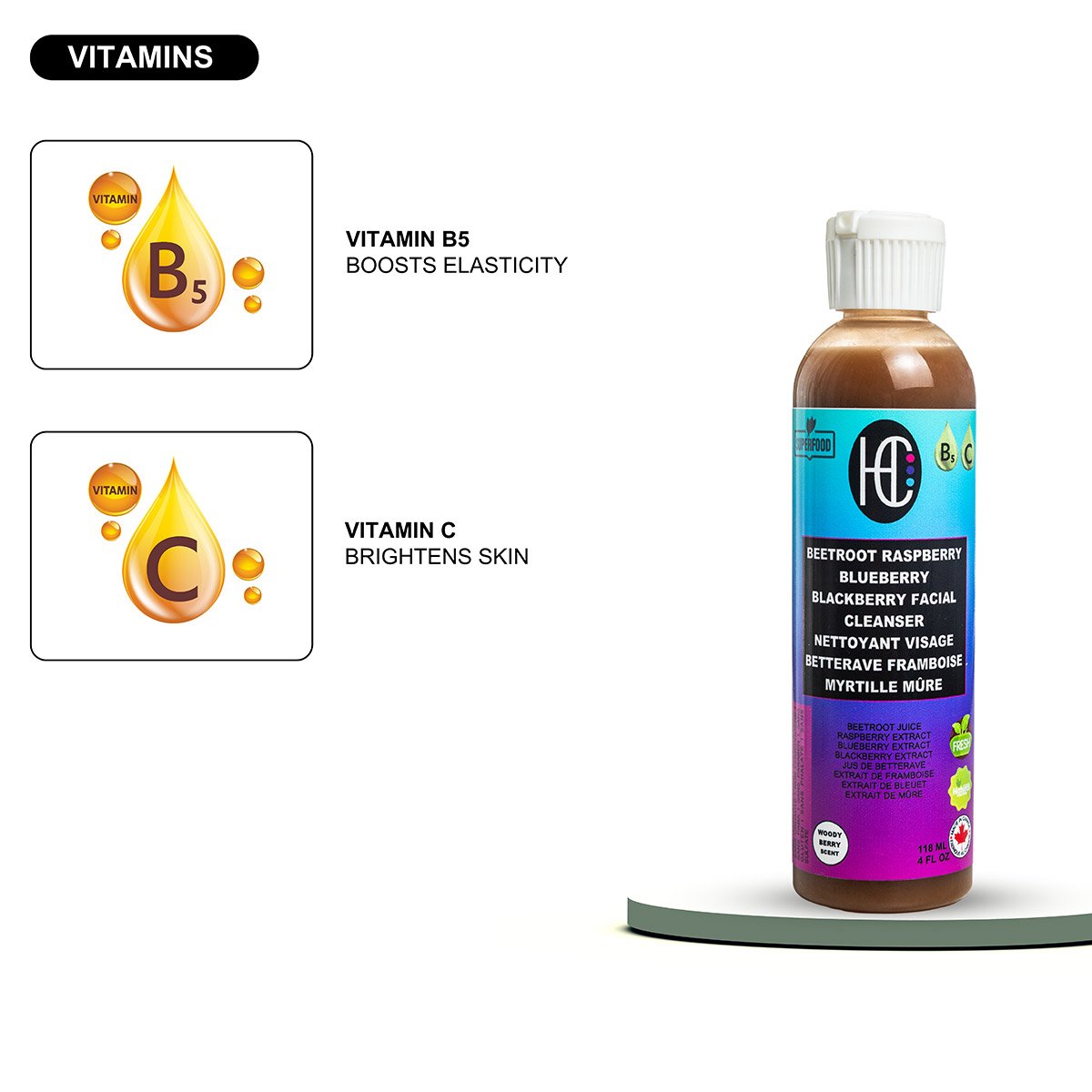 beetroot-cleanser-img10.jpg Beetroot & Berry Antioxidant Facial Cleanser – Daily Hydrating Face Wash with Vitamin C & B5 | Removes Oil, Dirt & Makeup | 118mL / 4 fl oz - Image 7