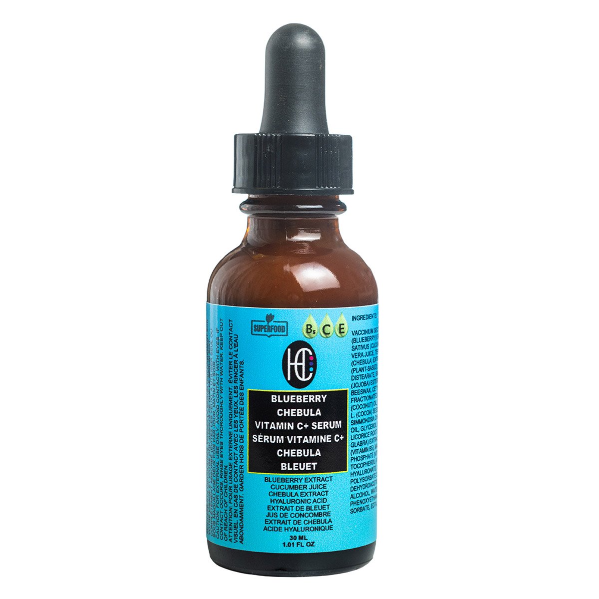 blueberry-chebula-serum-img1.jpg Blueberry Chebula Vitamin C+ Face Serum – Brightening, Anti-Aging & Hydrating | Hyaluronic Acid + Vitamin B5 & E | 30ML - Image 1