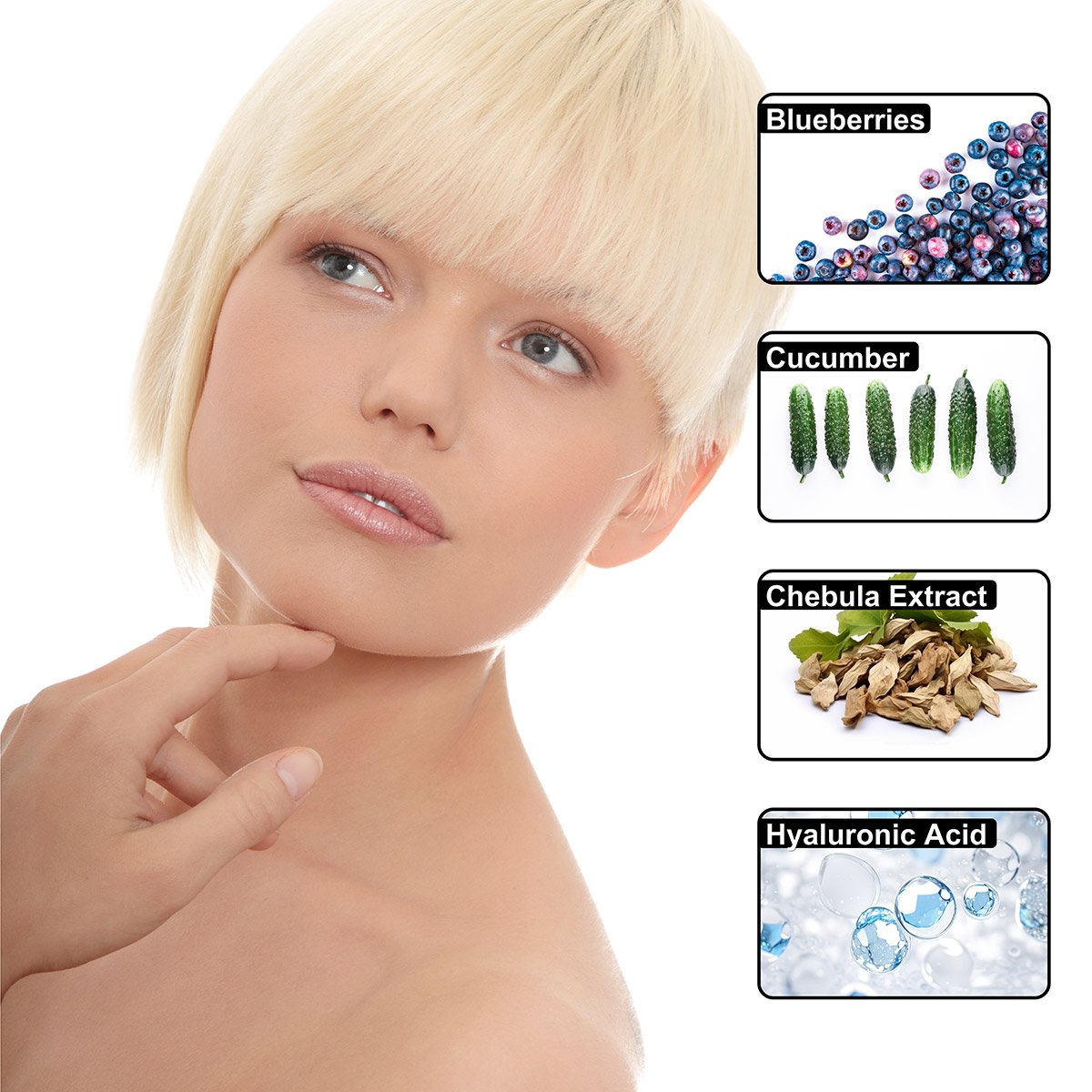 blueberry-chebula-serum-img3.jpg Blueberry Chebula Vitamin C+ Face Serum – Brightening, Anti-Aging & Hydrating | Hyaluronic Acid + Vitamin B5 & E | 30ML - Image 3