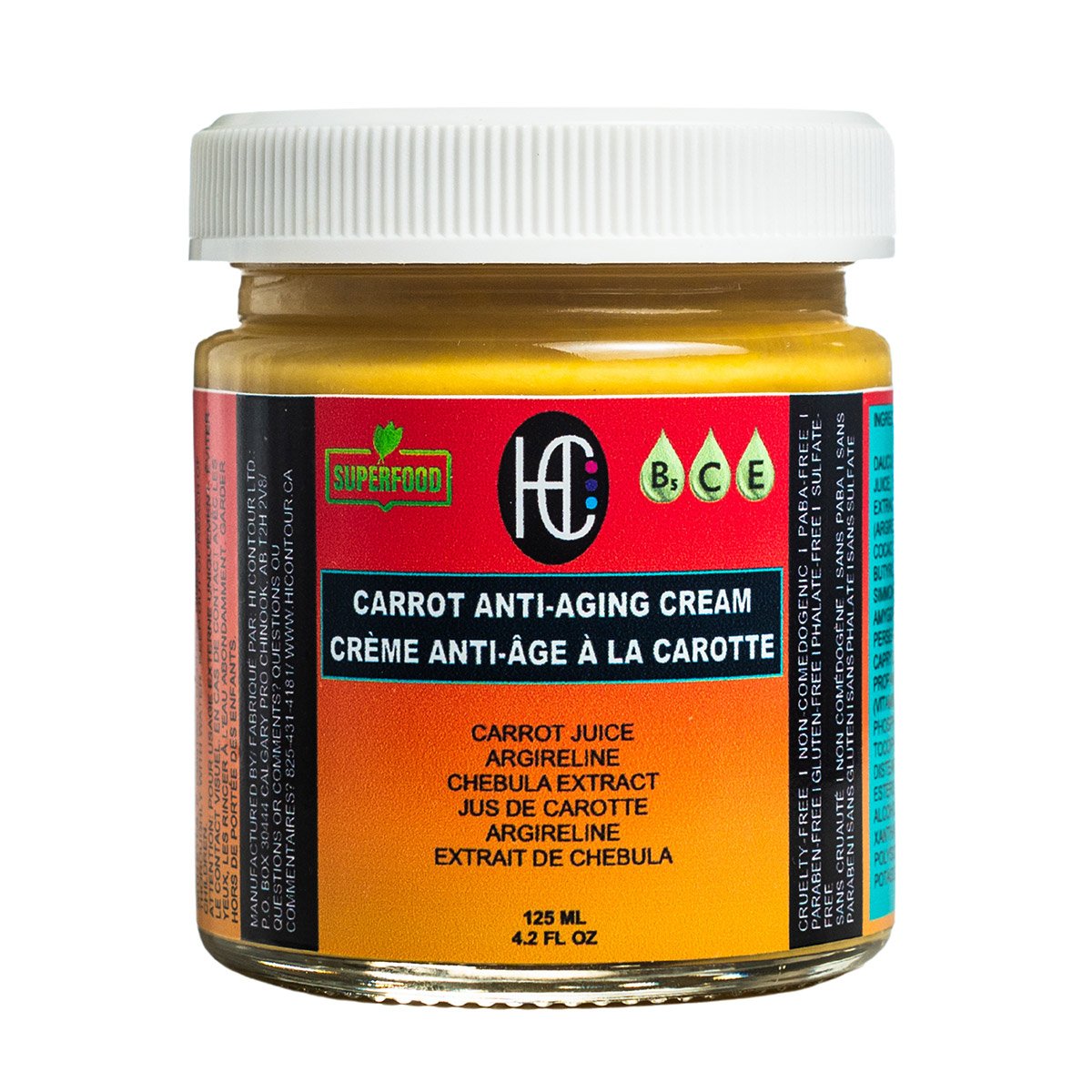 carrot-anti-aging-img1.jpg Carrot Anti-Aging Cream – Daily Brightening & Hydrating Face Moisturizer | Carrot Juice + Chebula Extract + Argireline + Hyaluronic Acid | 125mL - Image 1