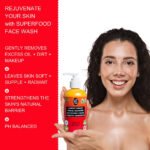 Carrot Ginger Facial Cleanser – Brightening Daily Face Wash with Vitamin C & B5 | Removes Oil, Dirt & Makeup | 237ml / 8 fl oz - Image 4