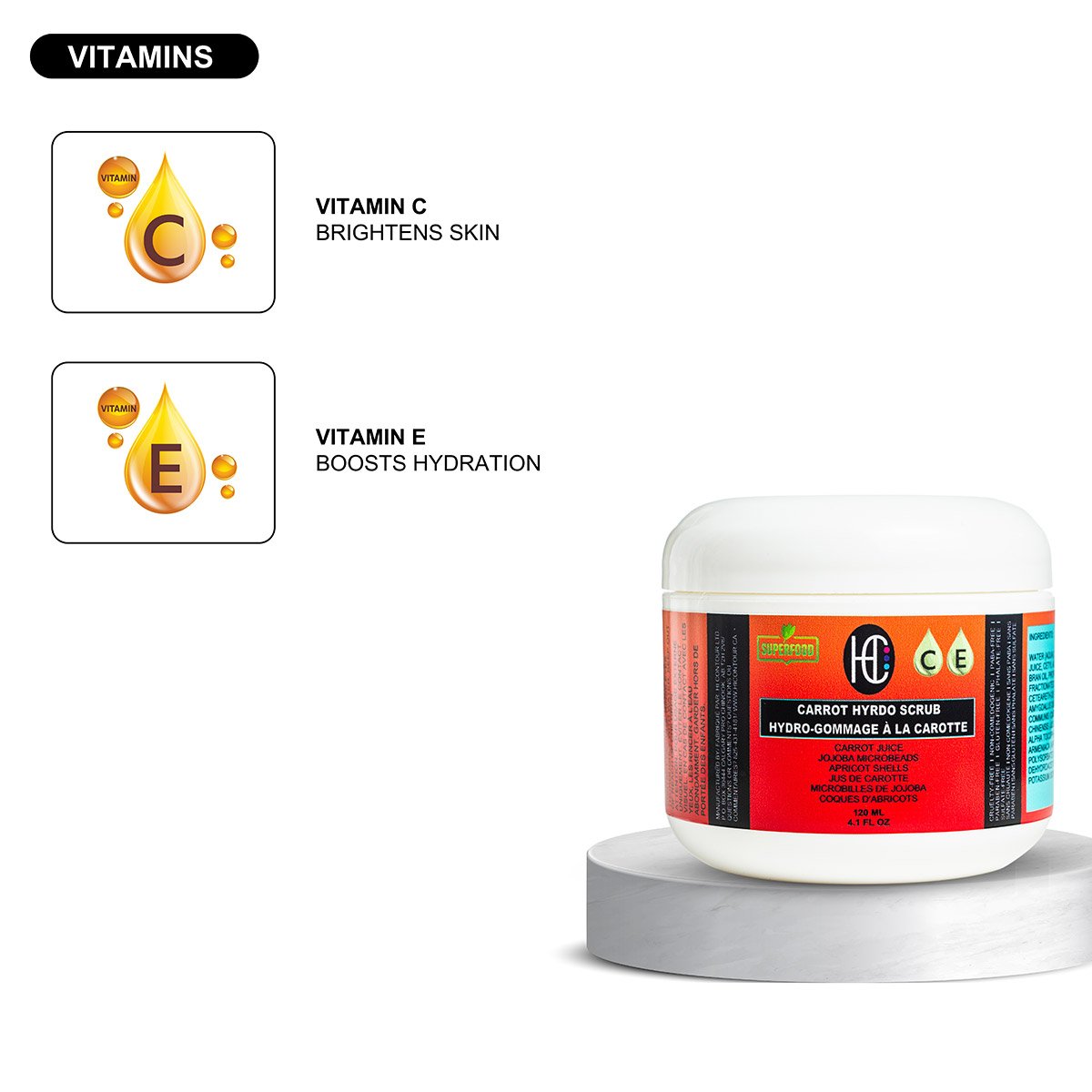 carrot-hydro-scrub-img7-1.jpg Carrot Hydro Scrub – Daily Face & Body Exfoliator | Fresh Carrot Juice + Jojoba Beads + Vitamin C & E | 120mL - Image 7