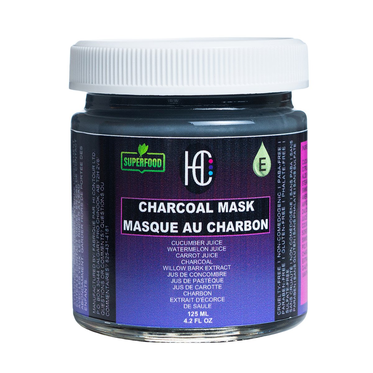 charcol-mask-img1.jpg Charcoal Purifying Face Mask – Weekly Detox & Pore-Clearing Treatment | Charcoal + Willow Bark + Fresh Cucumber, Watermelon & Carrot Juice + Vitamin E | 125mL - Image 1