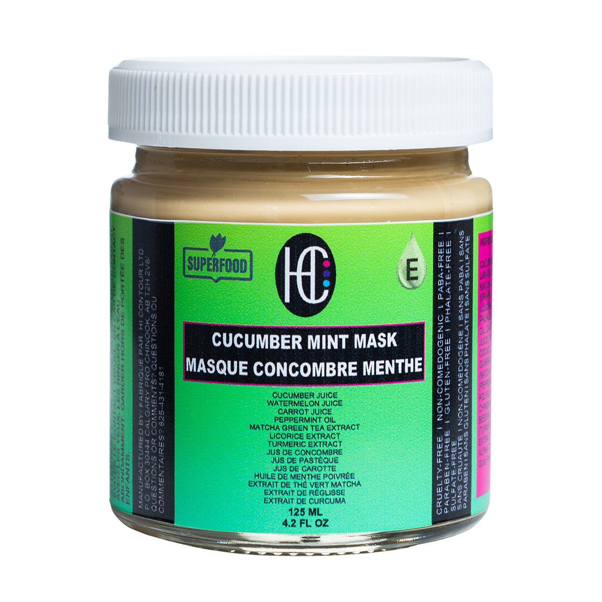 cucumber-mint-mask.jpg Mint Cucumber Face Mask – Weekly Soothing & Refreshing Treatment | Fresh Cucumber, Watermelon & Carrot Juice + Matcha, Turmeric & Peppermint | Hydrating with Vitamin E | 125mL - Image 1