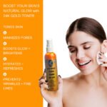 24K Gold Radiance Toner – Pore-Tightening Anti-Aging Face Elixir | Fresh Carrot Juice, Hyaluronic Acid, Glutathione & Vitamins B5 & E | Matcha & Turmeric | 118mL / 4 fl oz - Image 4