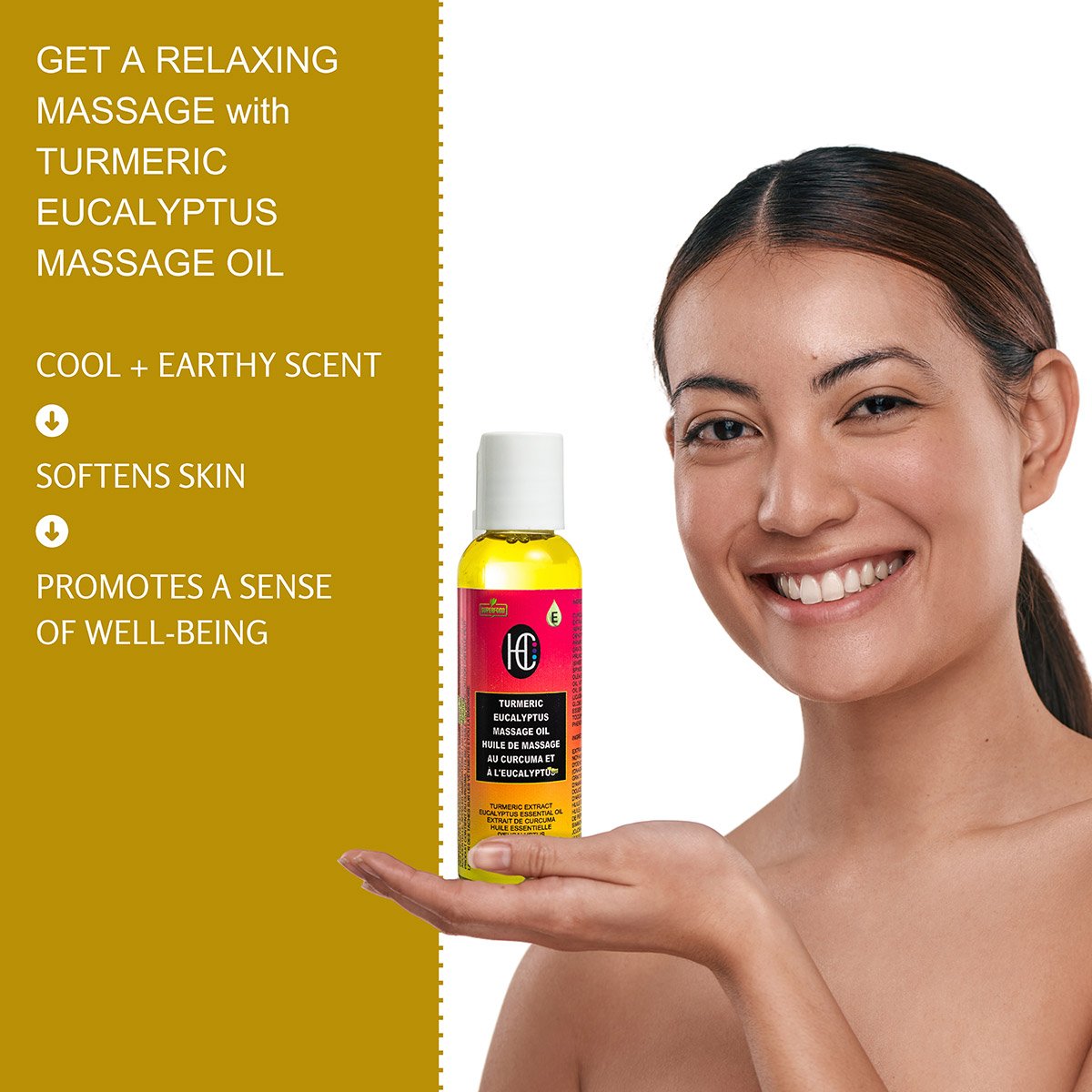 turmeric-oil-img4.jpg Turmeric & Eucalyptus Massage Oil – Relaxing, Cooling & Moisturizing | Matcha & Peppermint Infusion | 60mL - Image 4